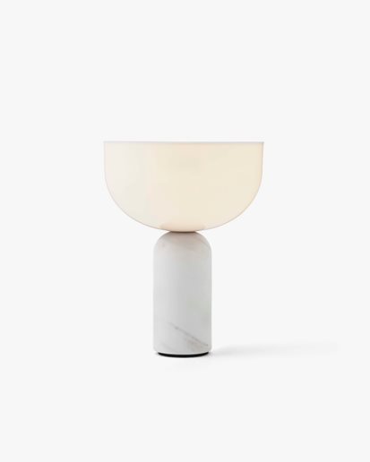 New Works Kizu Portable Table Lamp White Marble