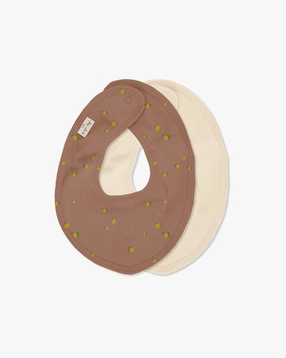 Konges Sløjd Basic Bib 2-Pack Brown Lemon/Vanilla