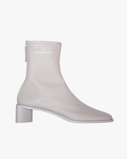 Acne Studios Branded Leather Boots Light Taupe