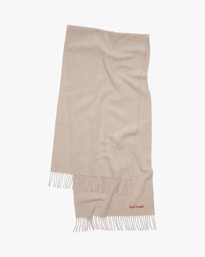 Acne Studios Canada Fringe Wool Scarf Narrow Oatmeal Melange