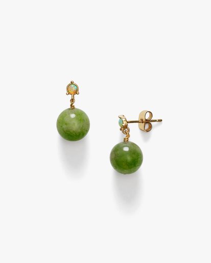 Anni Lu Green Bowl Earrings Gold