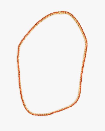 Izabel Display Tennis Necklace Orange Gold