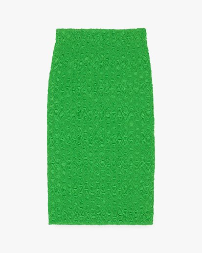 Ganni Satin Skirt Classic Green