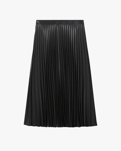 Proenza Schouler Faux Leather Pleated Skirt Black