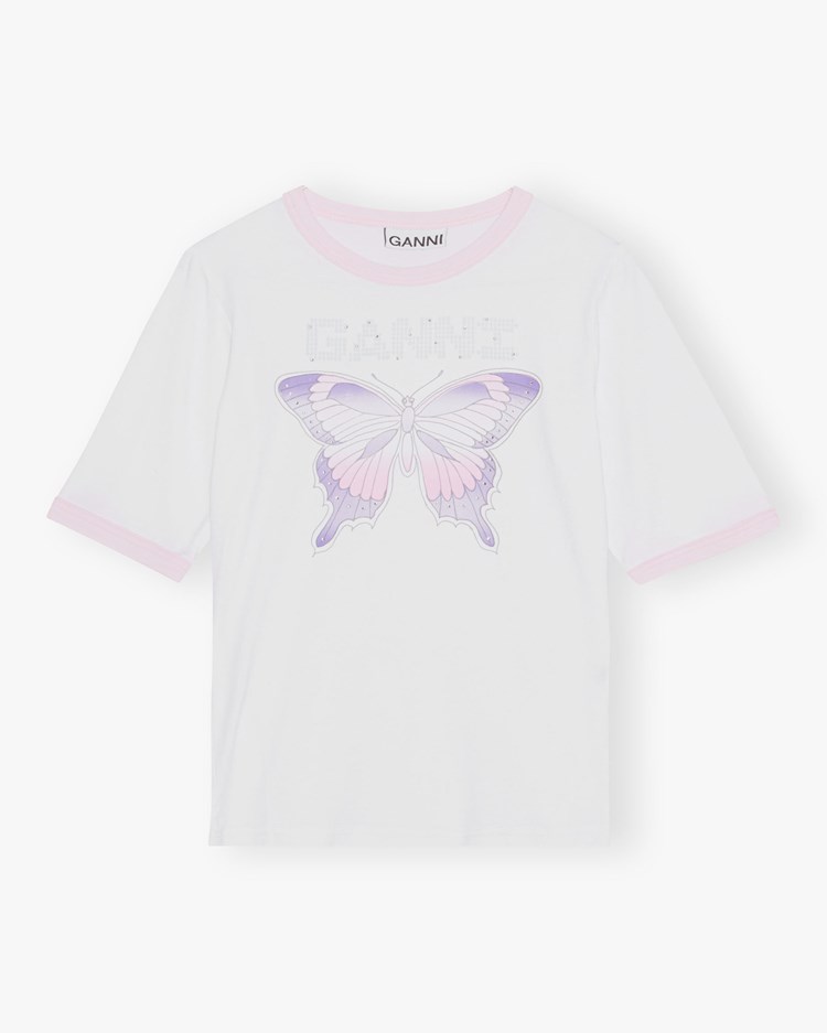 Ganni Butterfly T-Shirt Bright White