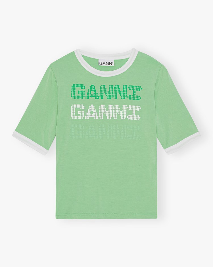 Ganni Fitted T-Shirt Peapod