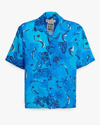Marni Bowling Shirt Azure