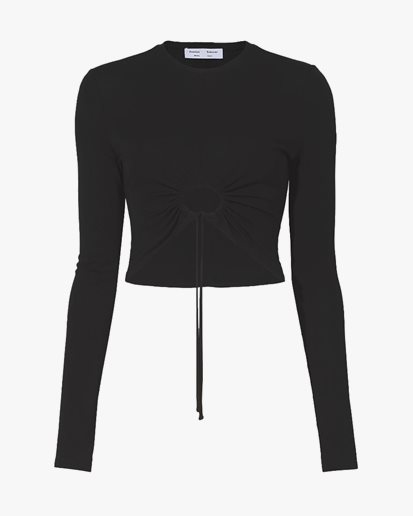 Proenza Schouler Matte Crepe Drawstring Top Black