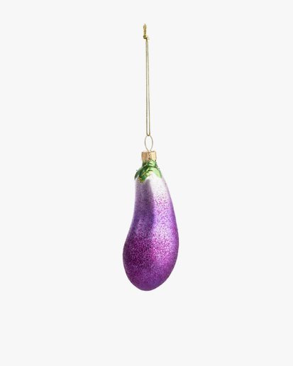 &Klevering Glass Christmas Ornament Eggplant