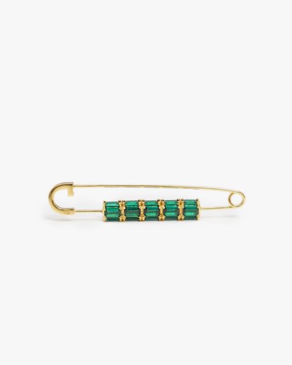 Izabel Display Colorful Brooch Pin Green Gold