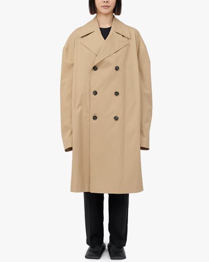 Mm6 Maison Margiela Double-Breasted Trench Coat Beige