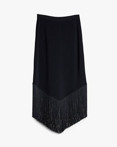 Teurn Studios Fringes Skirt Black