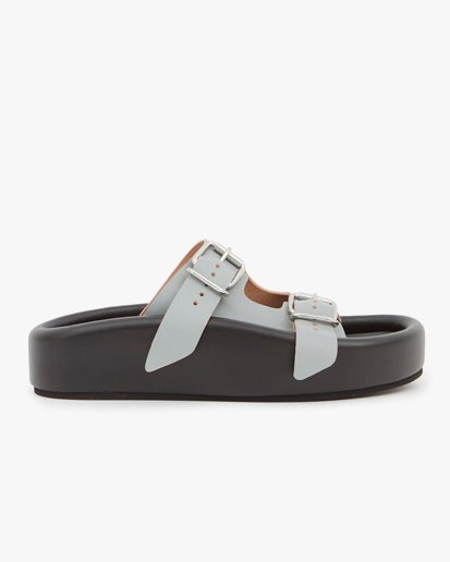 Mm6 Maison Margiela Double Strap Sandals Grey/Black