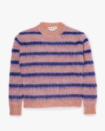 Marni Striped Mohair Sweater Apricot