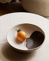 Ferm Living Omhu Bowl Large Off White/Charcoal