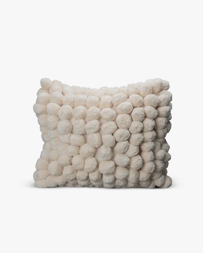 Pom Pom Pillow Off White
