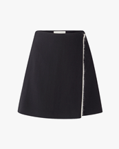 House Of Dagmar Contrast Wool Skirt Black