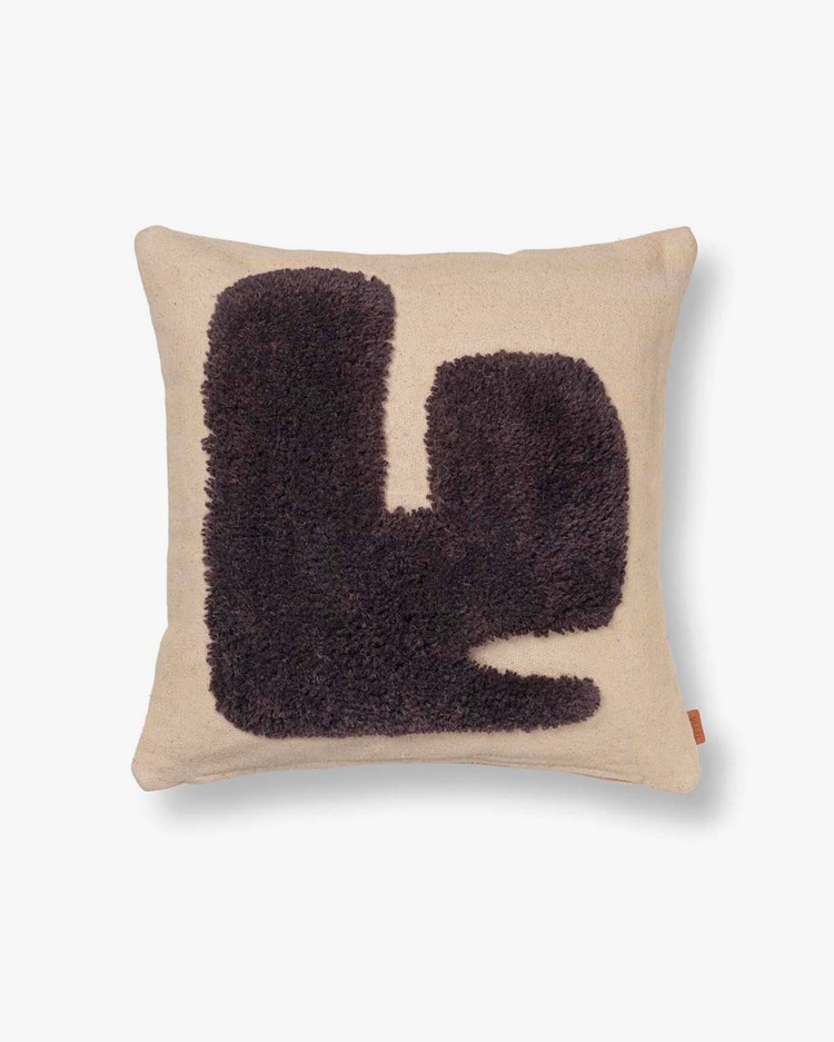 Ferm Living Lay Cushion Cover Sand/Dark Brown
