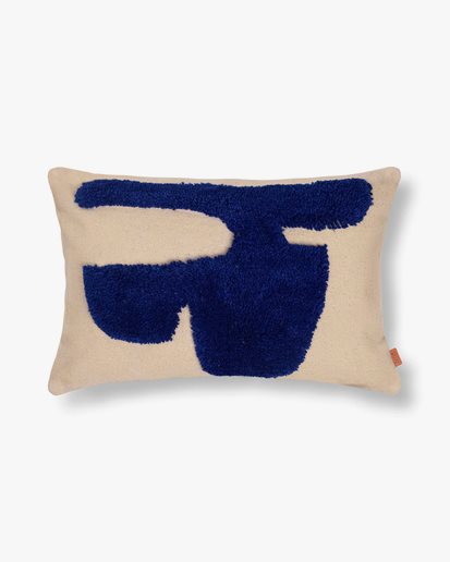 Ferm Living Lay Cushion Rectangular Sand/Bright Blue