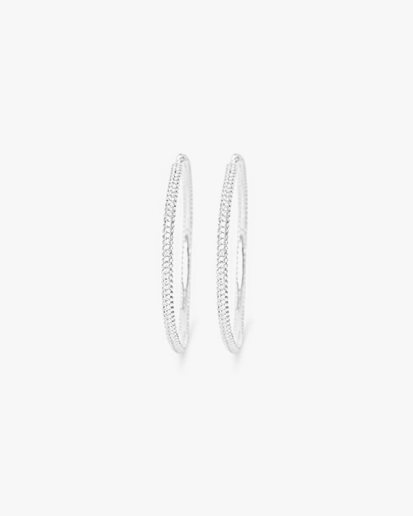Muli Collection Iconic Maxi Pave Hoops Silver