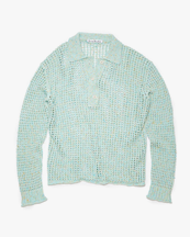 Acne Studios Crochet Polo Shirt Aqua Blue