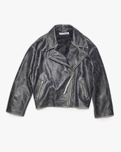 Acne Studios Grain Leather Biker Jacket Black