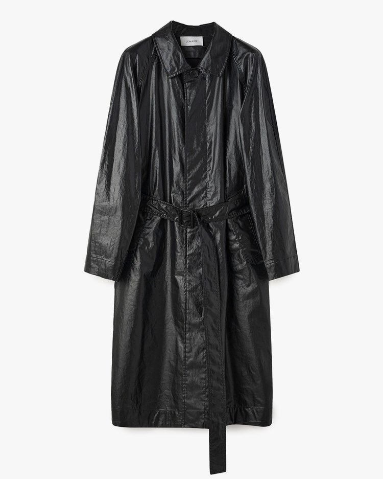 Lemaire Belted Raincoat Squid Ink