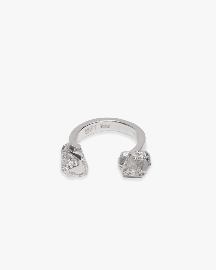 Kultur 5 Two Stones Ring Silver