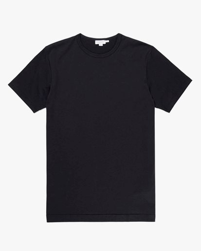 Sunspel Short Sleeve Crew Neck T-Shirt Black