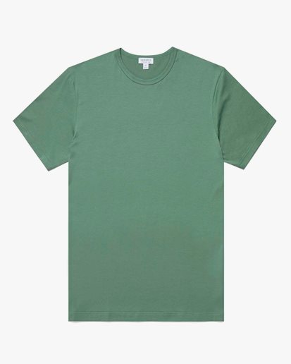 Sunspel Short Sleeve Crew Neck T-Shirt Thyme