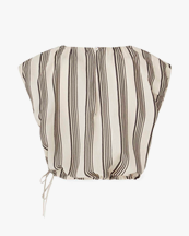House Of Dagmar Cropped Striped Top Ivory/Black