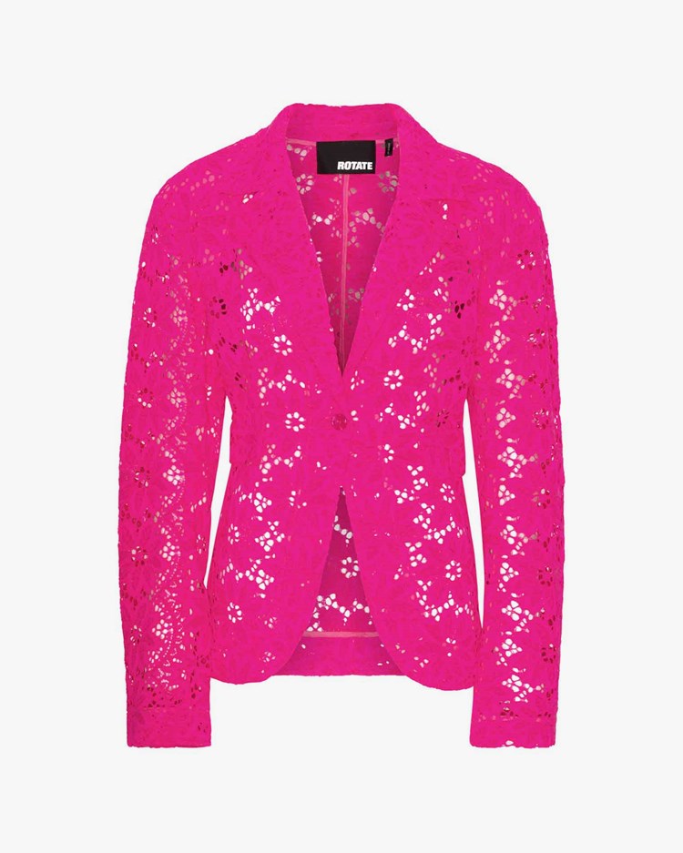 Rotate Lace Figure Fitted Blazer Pink Glo