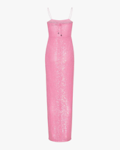 Rotate Sequins Maxi Slit Dress Begonia Pink