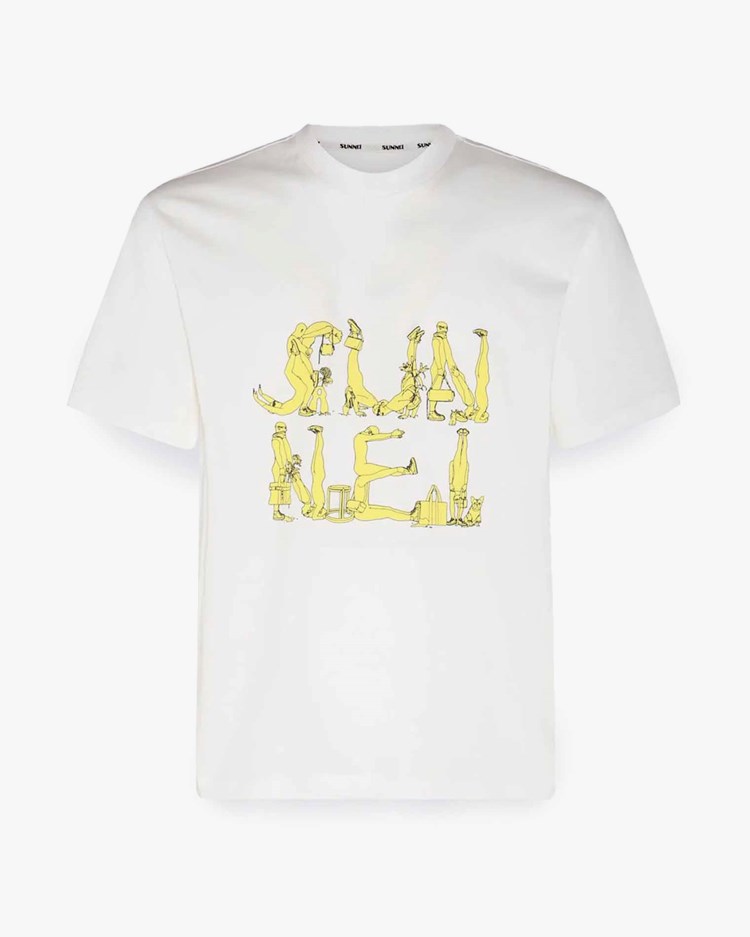 Sunnei Figures Classic T-Shirt Off White