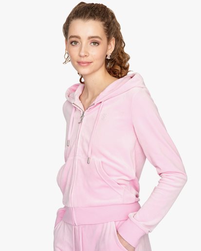Juicy Couture Arched Diamante Robertson Hoodie Begonia Pink