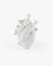 SELETTI Love In Bloom Porcelain Heart Vase White