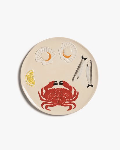 &Klevering Crab Platter Multicolor