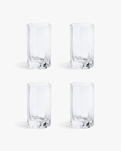 &Klevering Octagon Glass Set Of 4 Clear