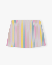 Ganni Stripe Denim Mini Skirt Multicolor