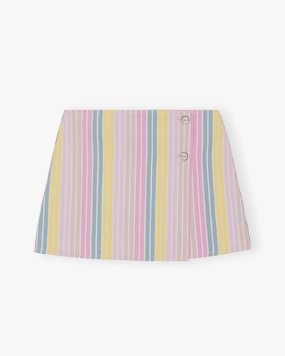 Ganni Stripe Denim Mini Skirt Multicolor