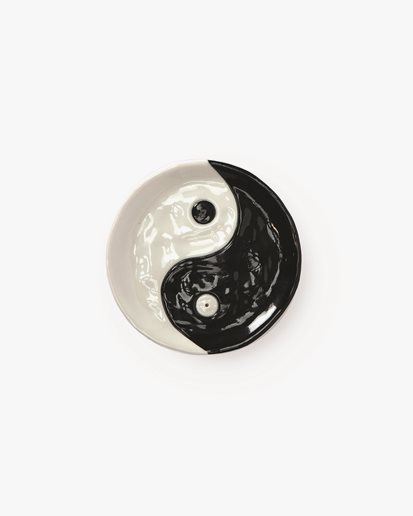 Ying Yang Incense Holder Black/White