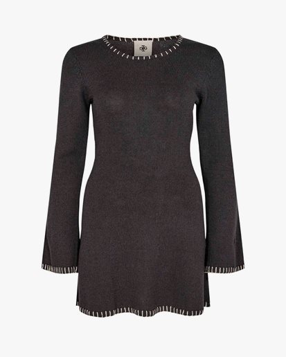 The Garment Egypt Short Dress Grey/Linen Crochet
