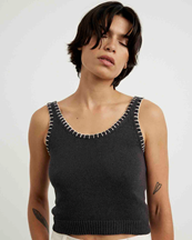 The Garment Egypt Tank Top Grey/Linen Crochet