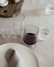Ferm Living Ripple Small Glass 4-Pack Clear