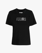 Mm6 Maison Margiela Wmn Distressed Logo T-Shirt Black