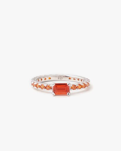 Izabel Display Ultra Slim Ring Orange Silver