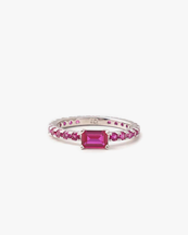 Izabel Display Ultra Slim Ring Pink Silver