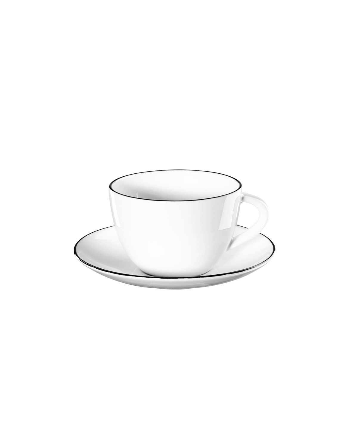 Asa Selection Round Cup With Saucer Black Trim
