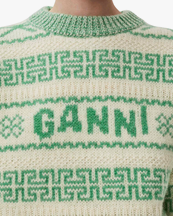 Ganni Knitted Pullover Egret