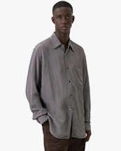 Lemaire Regular Long Sleeve Shirt Aluminium